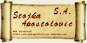 Stojka Apostolović vizit kartica